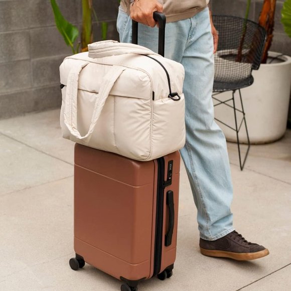 Jqwsve Travel Duffel Women Puffer Gym Tote  Weekender Bag with Shoe Compartment - Picture 4 of 6